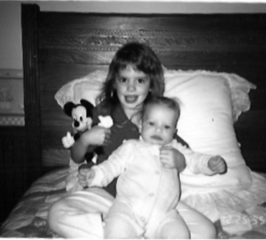 Rachel at four years old with Christopher